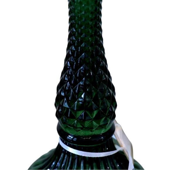 Cupcakes & Cashmere Glass Taper Candle Holder 9in Emerald Green Holiday NEW - Picture 4 of 12